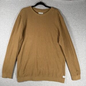 Banks Journal Large Mens Sweatshirt Organic Cotton Pockets Brown beige